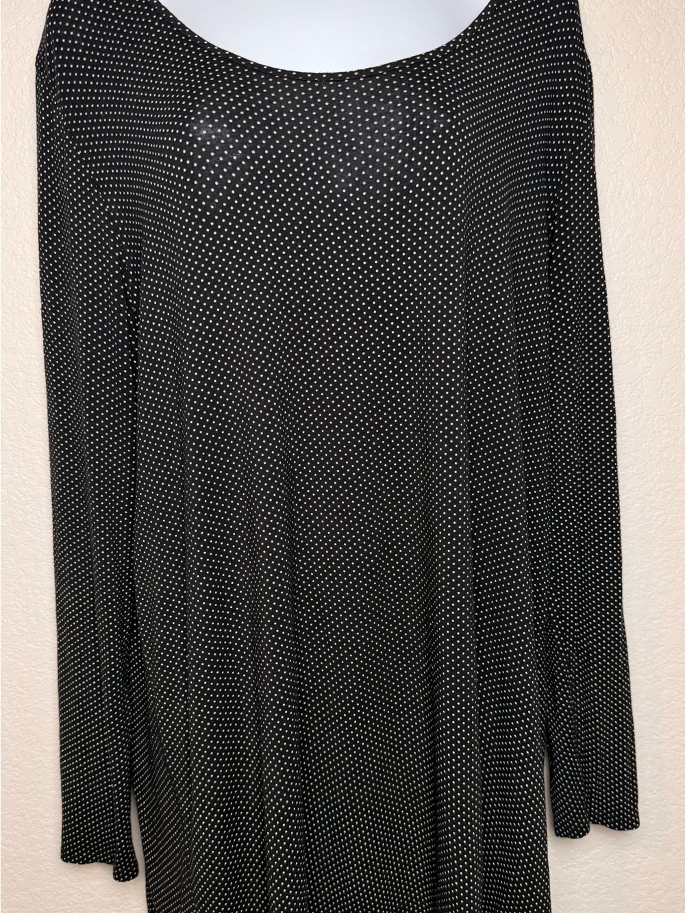 J.JILL Wearever Collection Black Polka Dot LS Blouse Sz XL